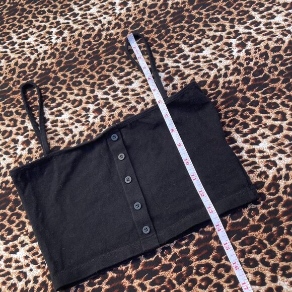 brandy Melville blk button-up crop top - Picture 6 of 7